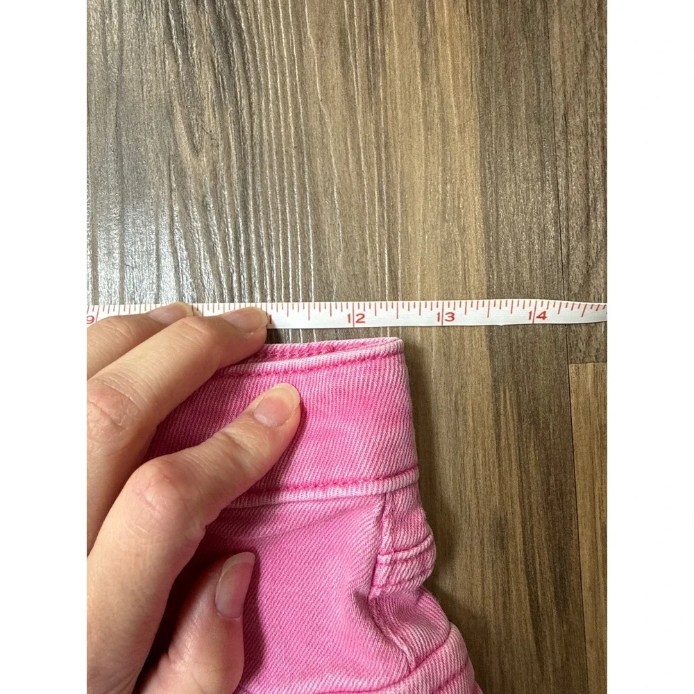 Gap Girls Pink Cargo‎ Denim Shorts Shortie High Rise Size 12 Y2K Neon